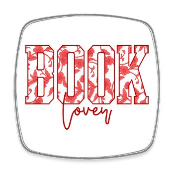 Book Lover Blumen Schrift - Viereckiger Kühlschrankmagnet - Weiß - Vorne