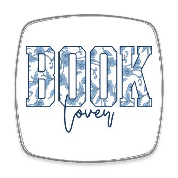 Amour des livres floraux - Magnet carré - blanc - Devant
