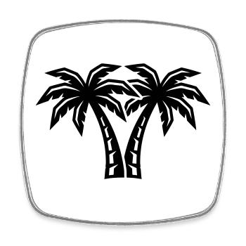 Palm Island Icon - Square fridge magnet - white - Front