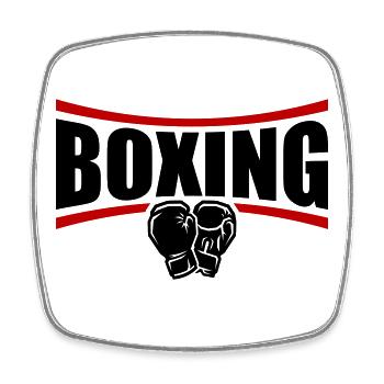 Boxing Boxen - Viereckiger Kühlschrankmagnet - Weiß - Vorne