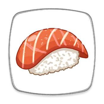 sushi - Magnet carré - blanc - Devant