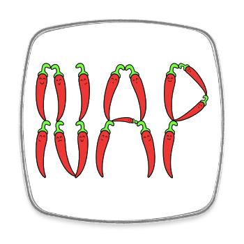 Chilischoten Nickerchen - Viereckiger Kühlschrankmagnet - Weiß - Vorne