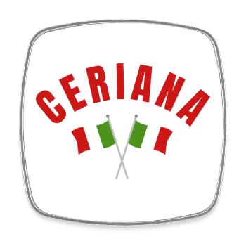 Ceriana avec drapeaux italiens croisés - Magnet carré - blanc - Devant