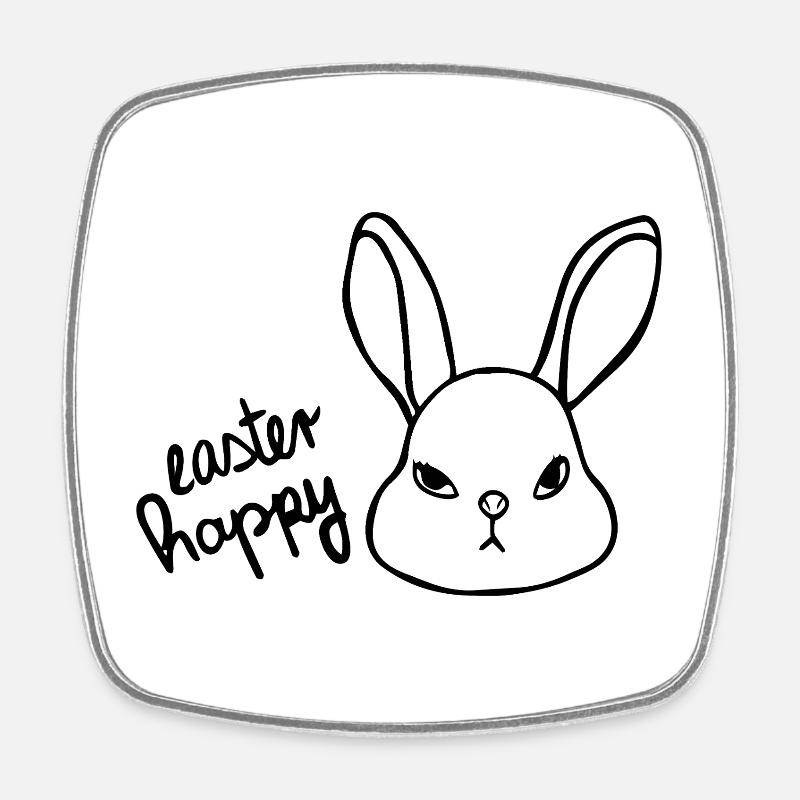 Lapin de Pâques sarcastique - Lapin joyeux de Pâques - Magnet carré - blanc