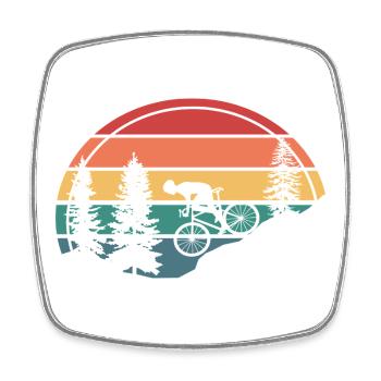 Bicycle Retro Gift Mountain Bike - Square fridge magnet - white - Front