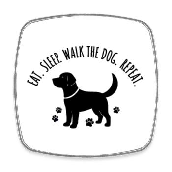 Eat Sleep Walk the Dog Repeat - Square fridge magnet - white - Front
