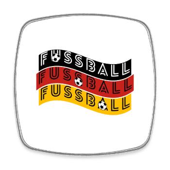 Fussball Wellenflagge für dein Fußballtriko/Party - Viereckiger Kühlschrankmagnet - Weiß - Vorne