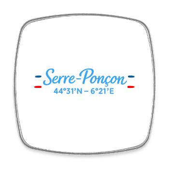 Serre Poncon Coordonnées Lac - Magnet carré - blanc - Devant