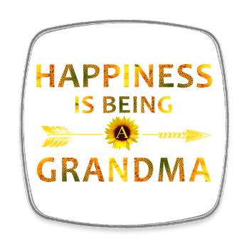Happiness Is Being a Grandma Funny Gift Shirt - Square fridge magnet - white - Front