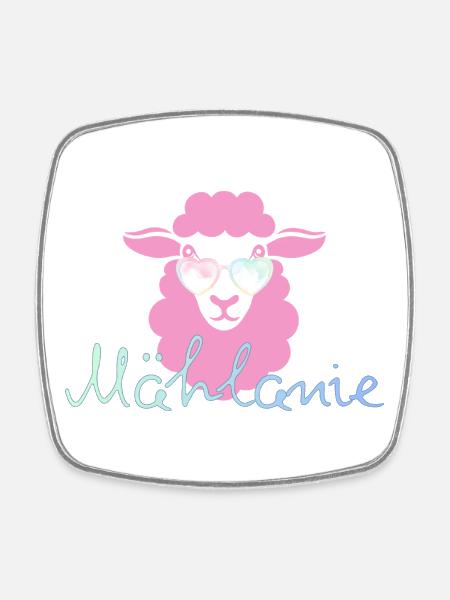 Mählanie - Magnet carré - blanc