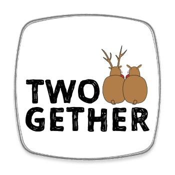 TWOGETHER - Magnet carré - blanc - Devant