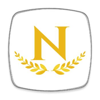 N - Square fridge magnet - white - Front