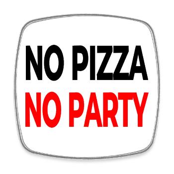Pizza - Viereckiger Kühlschrankmagnet - Weiß - Vorne