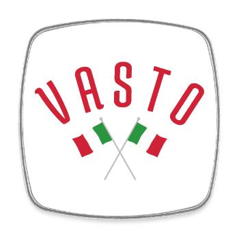Vasto Crossed Italian Flags - Square fridge magnet - white - Front