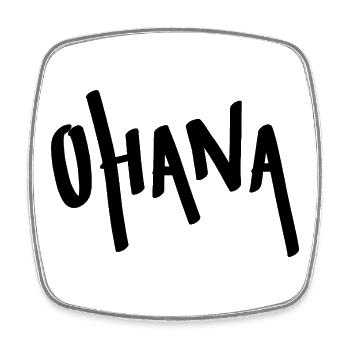Chemise Ohana Lettering – Minimal Hawaii Family - Magnet carré - blanc - Devant