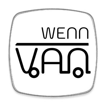 Wenn dann Van! Vanlife - Viereckiger Kühlschrankmagnet - Weiß - Vorne