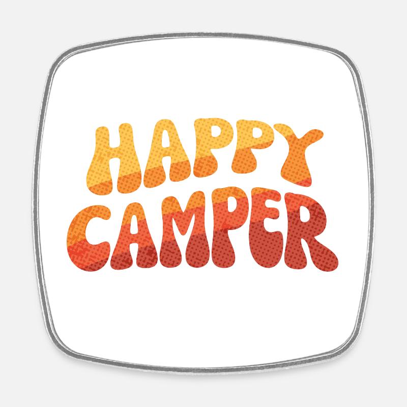 Texte dégradé de campeur heureux - Magnet carré - blanc
