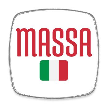 Drapeau italien de Massa - Magnet carré - blanc - Devant
