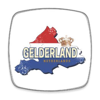 Gueldre Carte rétro des Pays-Bas - Magnet carré - blanc - Devant