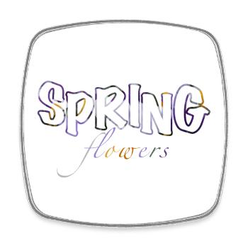 Spring Blossom Colors of Crocuses - Square fridge magnet - white - Front