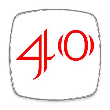 40. 40 YEARS. 40th ANNIVERSARY. 40 YEARS ANNIVERSARY. - Square fridge magnet - white - Front