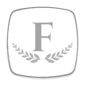 F - Square fridge magnet - white - Front