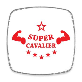 Super Cavalier : la force du sport équestre - Magnet carré - blanc - Devant