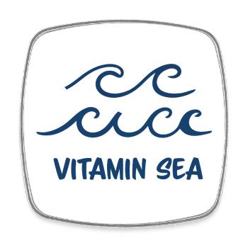 Vitamine Sea Ocean Waves Conception minimale de plage - Magnet carré - blanc - Devant