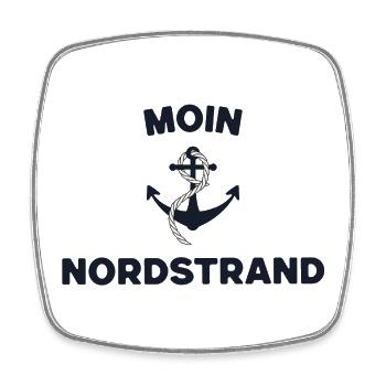 Moin Nordstrand – Maritimes Anker-Design - Viereckiger Kühlschrankmagnet - Weiß - Vorne
