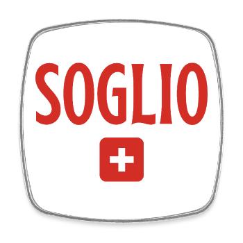 Soglio-Schweiz-Flagge - Viereckiger Kühlschrankmagnet - Weiß - Vorne
