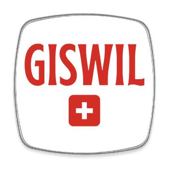 GISWIL-Schweizer Flagge - Viereckiger Kühlschrankmagnet - Weiß - Vorne