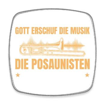 Posaune Musiker – Gott Musik Posaunisten - Viereckiger Kühlschrankmagnet - Weiß - Vorne