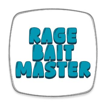 Rage-Bait-Meister - Viereckiger Kühlschrankmagnet - Weiß - Vorne