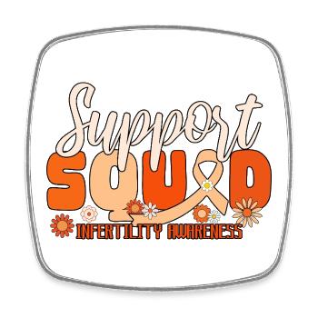 Support Squad IVF Month Infertility Awareness - Square fridge magnet - white - Front