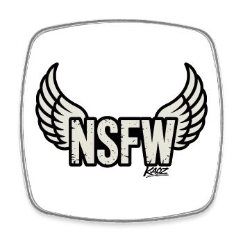 NSFW Wings Wappen - Viereckiger Kühlschrankmagnet - Weiß - Vorne