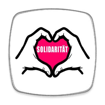 Solidarität - Viereckiger Kühlschrankmagnet - Weiß - Vorne