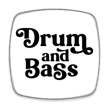 Drum and Bass Fette Typografie - Viereckiger Kühlschrankmagnet - Weiß - Vorne