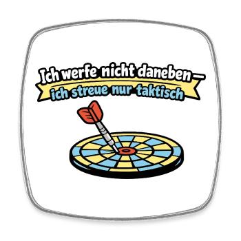 Taktischer Wurf: Dart Humor - Viereckiger Kühlschrankmagnet - Weiß - Vorne