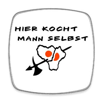 Koch - Viereckiger Kühlschrankmagnet - Weiß - Vorne