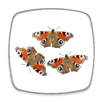 Peacock Eye Butterflies in Love Day Peacock Eye - Square fridge magnet - white - Front