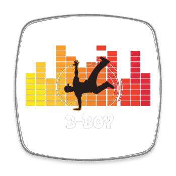B-Boy Breakdance Streetstyle Hip Hop DJ Dance - Viereckiger Kühlschrankmagnet - Weiß - Vorne