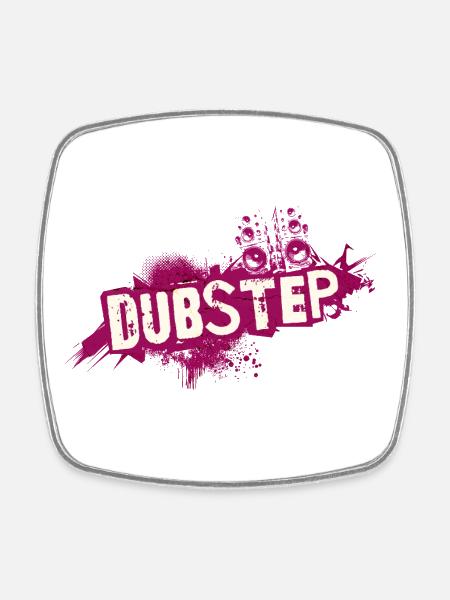 Dubstep graffiti grunge - Square fridge magnet - white