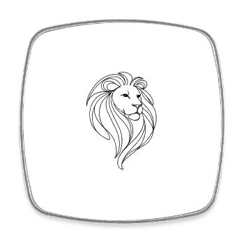 Lion - Square fridge magnet - white - Front