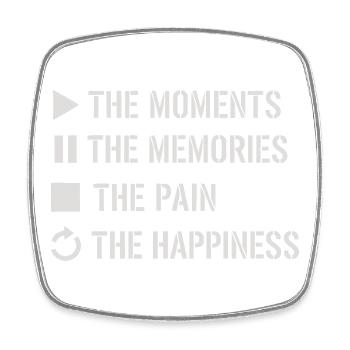 Pleine conscience, moments, souvenirs, bonheur - Magnet carré - blanc - Devant