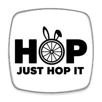 Saute Juste, Bicycle Bunny - Magnet carré - blanc - Devant