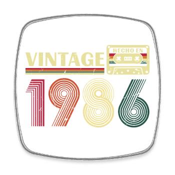 1986 Vintage Rétro Cadeau D'anniversaire - Magnet carré - blanc - Devant