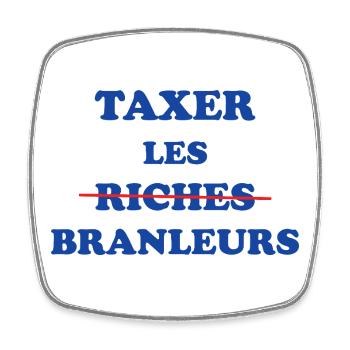 Taxer les riches branleurs - Magnet carré - blanc - Devant