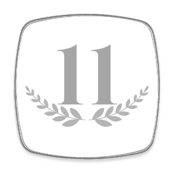 11 - Viereckiger Kühlschrankmagnet - Weiß - Vorne