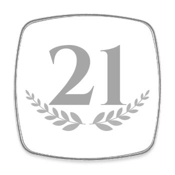 21 - Square fridge magnet - white - Front