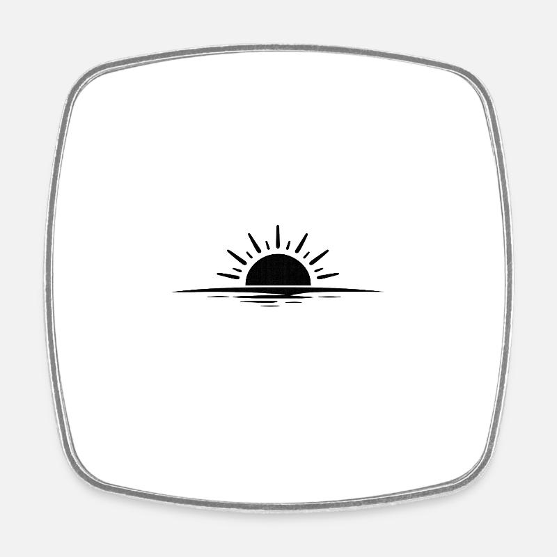 Lever de soleil sur l’eau - Magnet carré - blanc